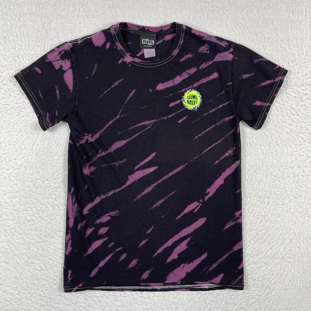 NHS Slime Balls T Shirt Mens Small Purple Black Tie Dye Graphic Skate Streetwear